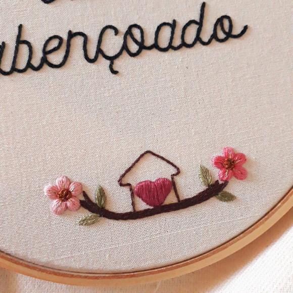 Quadro Bordado - Lar Abençoado