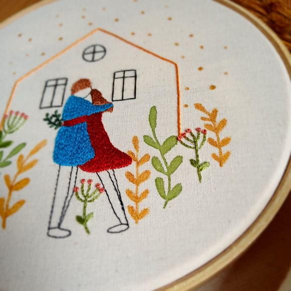 Quadro Bordado - Meu Lar - Dia dos Namorados
