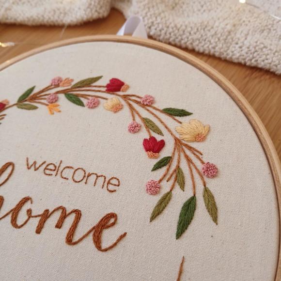 Quadro Bordado - Welcome Home