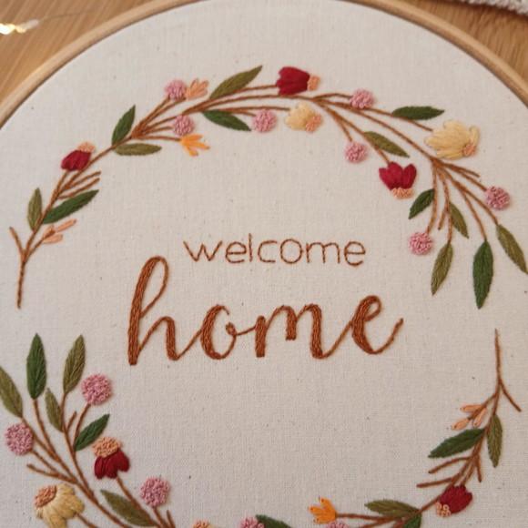 Quadro Bordado - Welcome Home