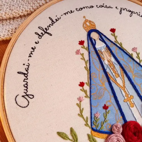 Porta Maternidade Bordado - Nossa Senhora Aparecida