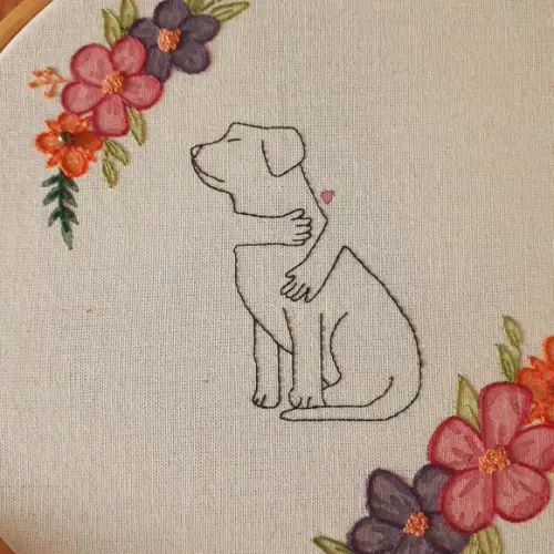 Quadro Bordado - Cachorro
