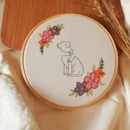 Quadro Bordado - Cachorro