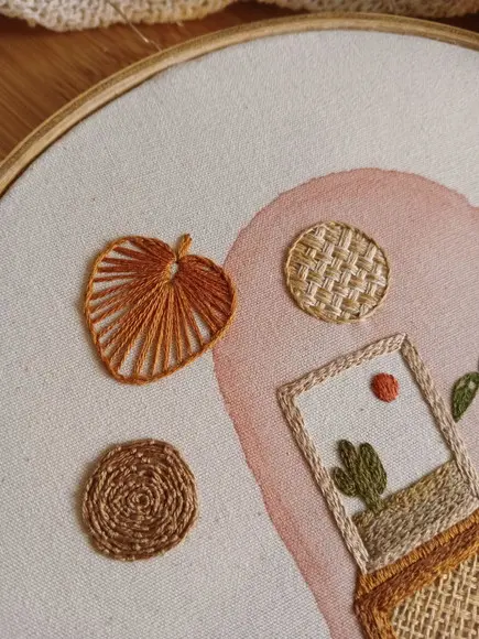 Quadro Bordado - Casa Boho