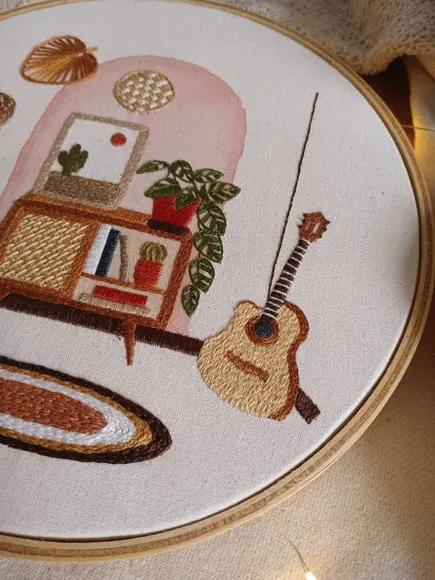 Quadro Bordado - Casa Boho