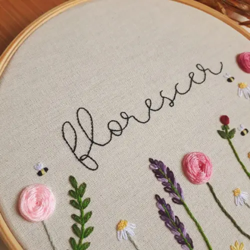 Quadro Bordado - Florescer