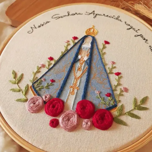 Quadro Bordado - Nossa Senhora Aparecida