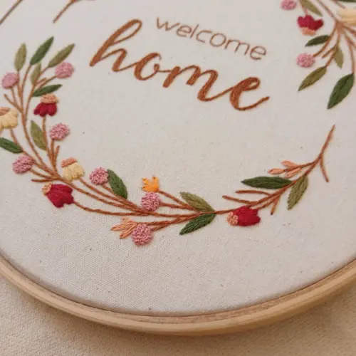 Quadro Bordado - Welcome Home