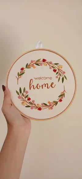 Quadro Bordado - Welcome Home