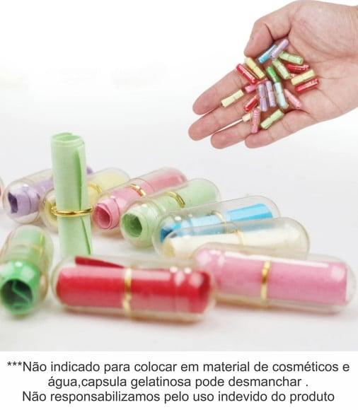 100 Mini Cápsulas Pílulas Mensagens/sem Nada Escrito