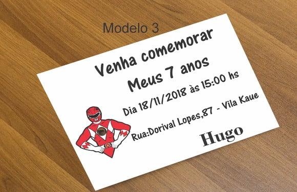 4iconvite 16x11 Cm-power Ranger