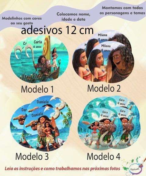 Adesivo 12 Cm-moana e Mauí