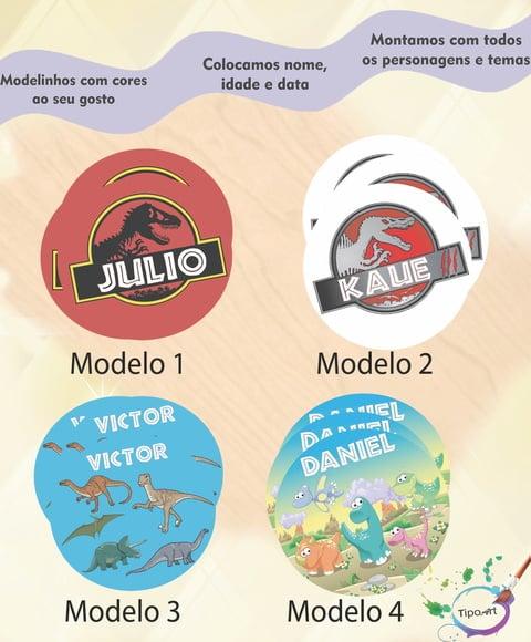 Adesivo 5 cm -dinossauros