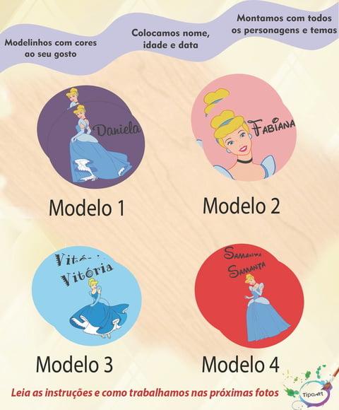Adesivo 5 cm -cinderela