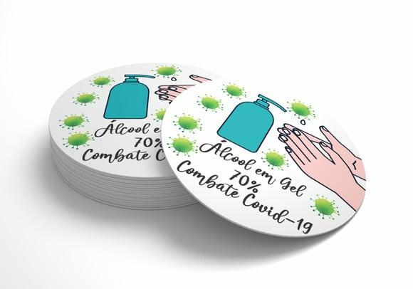 Adesivo 5 Cm- Álcool em Gel