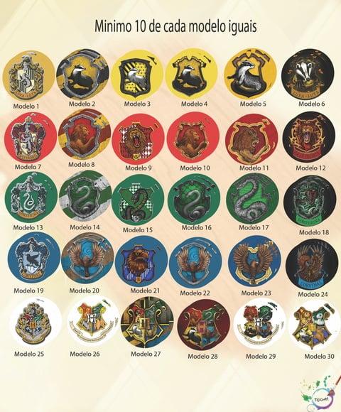 Adesivo 5 Cm- Brasões Hogwarts