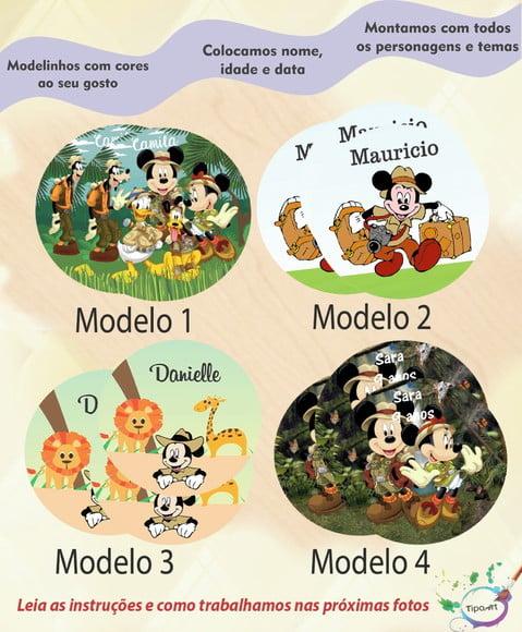 Adesivo 5 Cm- Mickey Safari