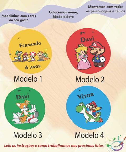 Adesivo 5 Cm-mario Bros