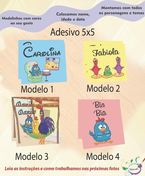 Adesivo 5 X5 cm Quadradinho-galinha