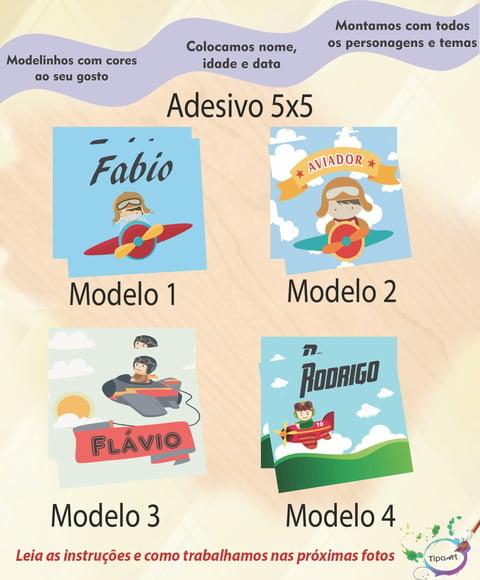Adesivo 5x5 cm Quadradinho- Aviador