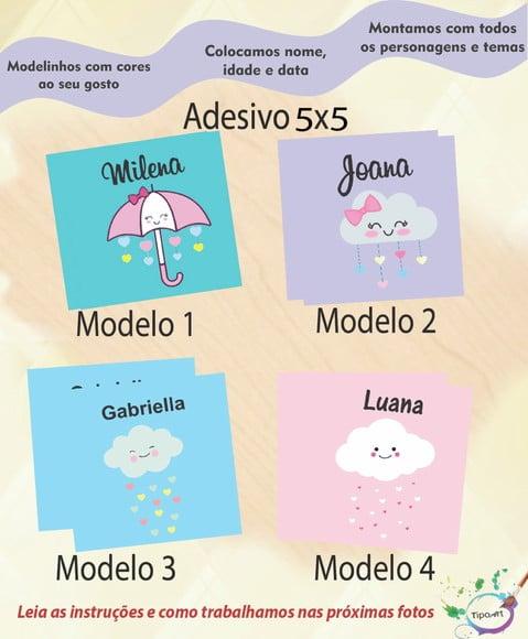 Adesivo 5x5 cm Quadradinho- Chuva de Amor