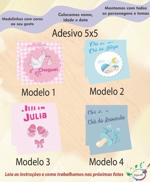 Adesivo 5x5 cm Quadradinho- Chá de Bebê