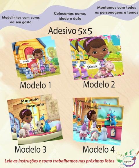 Adesivo 5x5 cm Quadradinho- Doutora Brinquedos