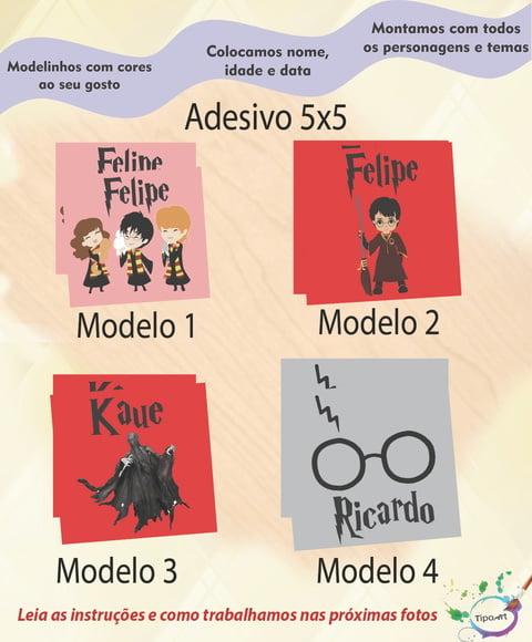 Adesivo 5x5 cm Quadradinho- Harry Potter