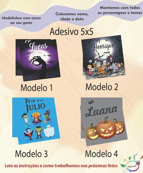 Adesivo 5x5 cm Quadradinho- Halloween#2