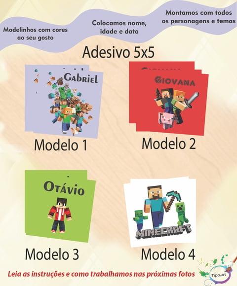 Adesivo 5x5 cm Quadradinho- Minecraft