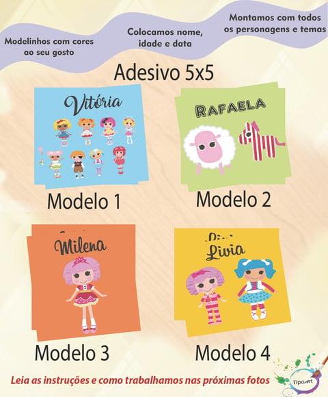 Adesivo 5x5 cm Quadradinho- Lalaloopsy