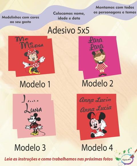Adesivo 5x5 cm Quadradinho- Minnie