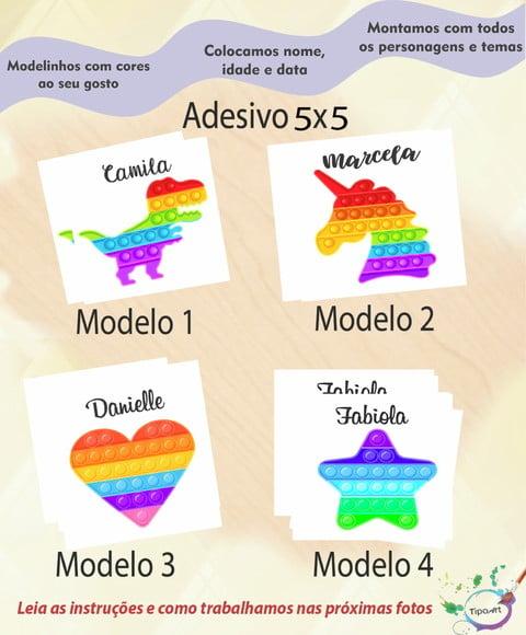 Adesivo 5x5 cm Quadradinho- Pop Fidget