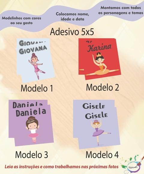 Adesivo 5x5 cm Quadradinho-bailarina
