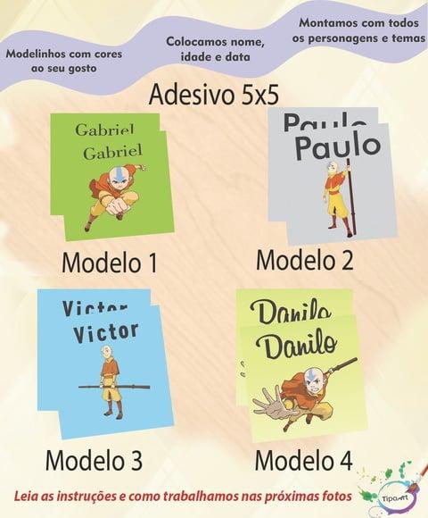 Adesivo 5x5 cm Quadradinho-avatar Aang
