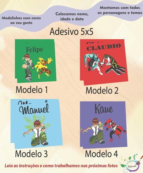 Adesivo 5x5 cm Quadradinho-ben 10