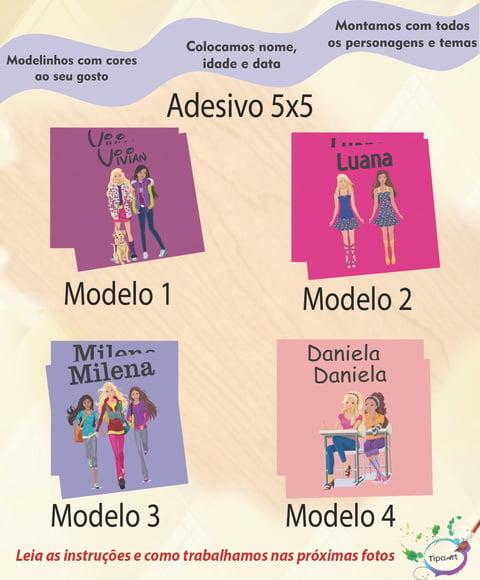Adesivo 5x5 cm Quadradinho-barbie