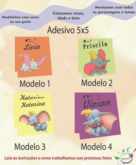 Adesivo 5x5 cm Quadradinho-dumbo