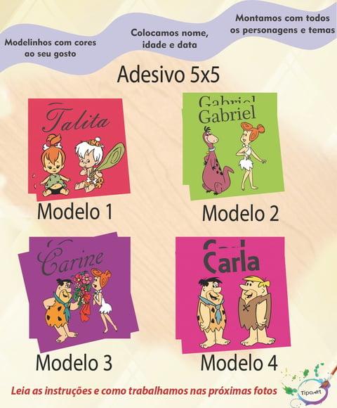 Adesivo 5x5 cm Quadradinho-fred Flintstone