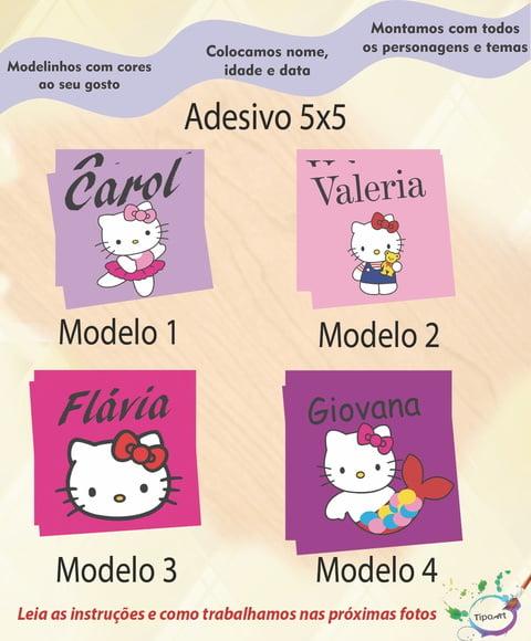 Adesivo 5x5 cm Quadradinho-hello Kitty