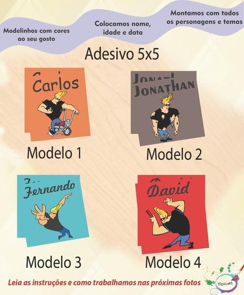 Adesivo 5x5 cm Quadradinho-johnny Bravo
