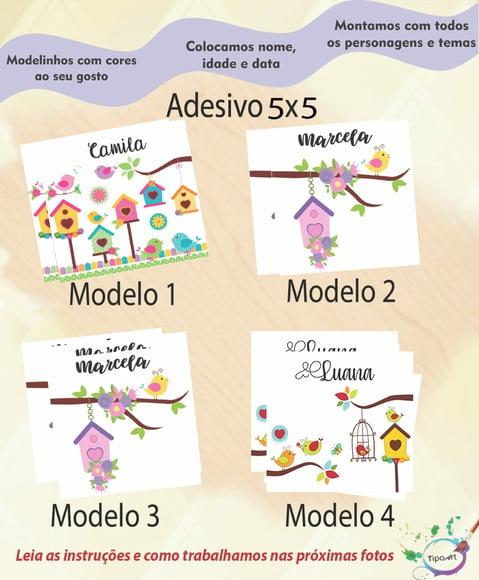 Adesivo 5x5 cm Quadradinho-jardim Encantado
