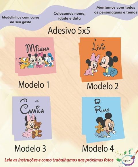 Adesivo 5x5 cm Quadradinho-mickey Baby