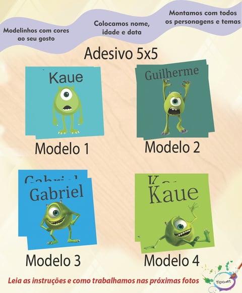 Adesivo 5x5 cm Quadradinho-mike Wazowski