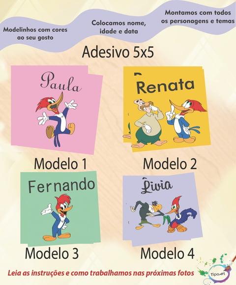 Adesivo 5x5 cm Quadradinho-pica Pau