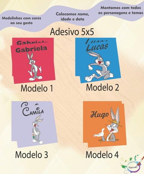 Adesivo 5x5 cm Quadradinho-pernalonga