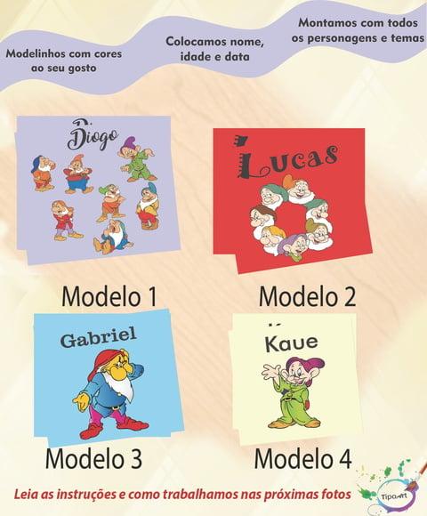 Adesivo 5x5 cm Quadradinho-sete Anões