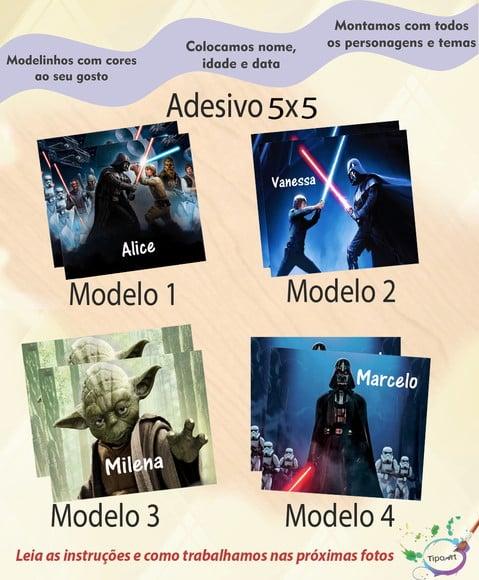 Adesivo 5x5 cm Quadradinho-starwars