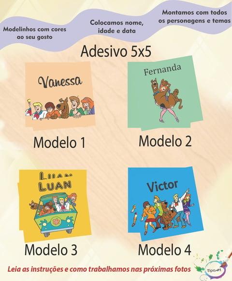 Adesivo 5x5 cm Quadradinho-scooby Doo