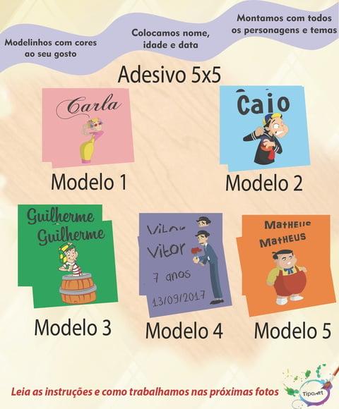 Adesivo 5x5 cm Quadradinho-turma do Chaves